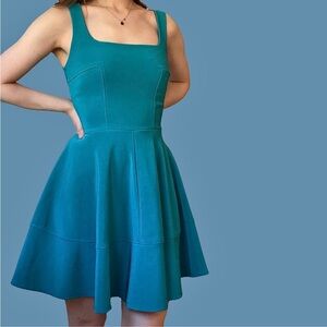 Lulu's Blue Peplum Mini Dress Fit and Flare